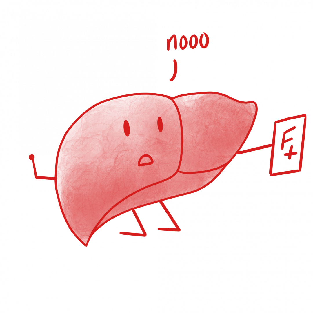 cartoon depicting acute liver failure