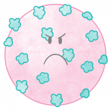 Cartoon image representing human papillomavirus or HPV